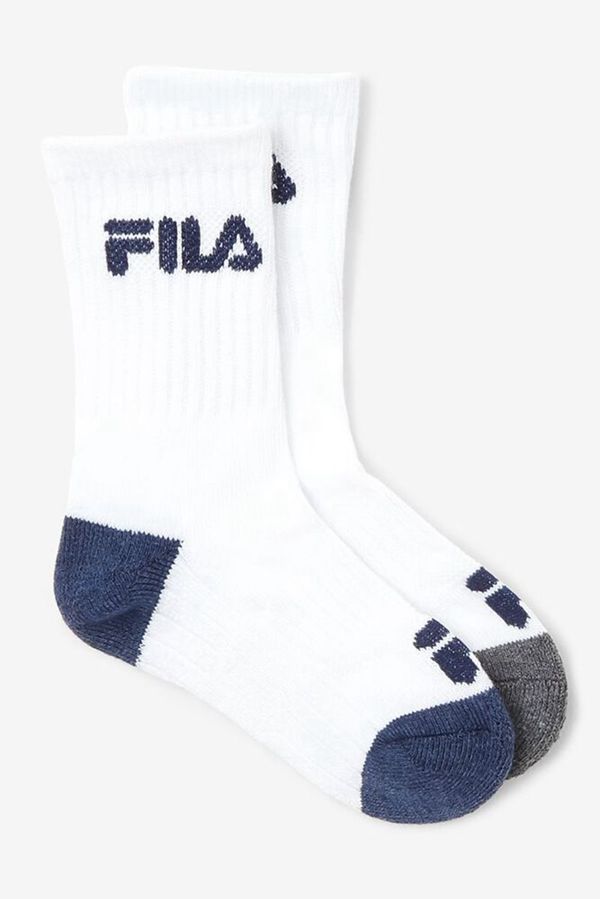 Fila Ponožky Detske Biele - Cushioned Crew 6-Pack Vypredaj - Slovakia 50271-GWCT